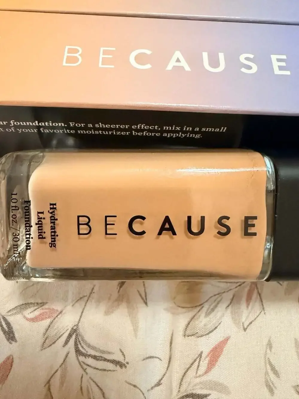 Set of 2 Because Cosmetics Hydrating Liquid Foundation Light Ivory